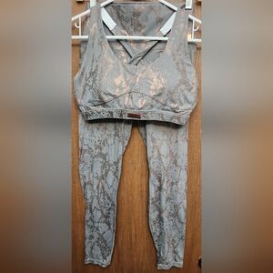 Minibeast Sports Bra & Legging Metalic Snake Print Set